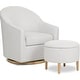 preview thumbnail 7 of 6, Evolur Luna Swivel Chair and Ottoman with 360° Swivel Motion Taupe