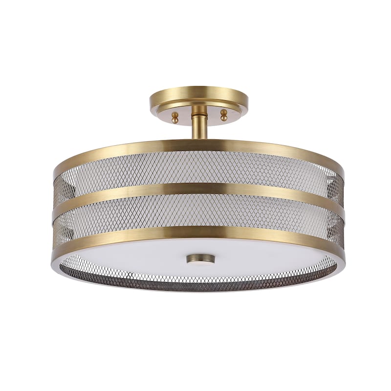 SAFAVIEH Lighting Latasha 3-Light Veil Gold Ceiling Light - 15.75"x15.75 x9.625 - 16Wx16Dx10H