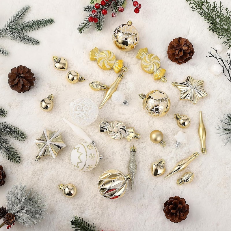 73 Pcs Christmas Decoration Ball Ornaments Set for Holiday Party Wedding - N/A