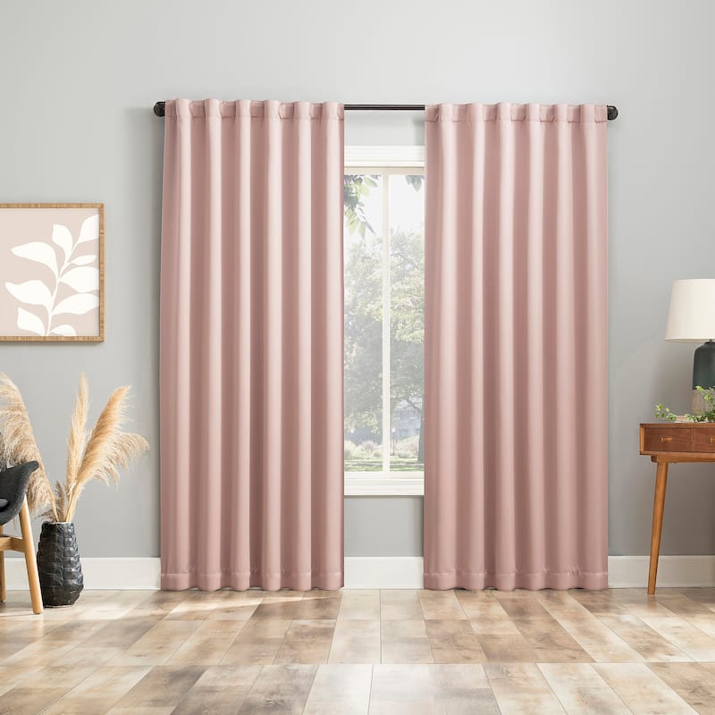 Sun Zero Aria 2-pack Magnetic Closure Theater Grade Total Blackout Back Tab 2-Piece Curtain Panel Pair