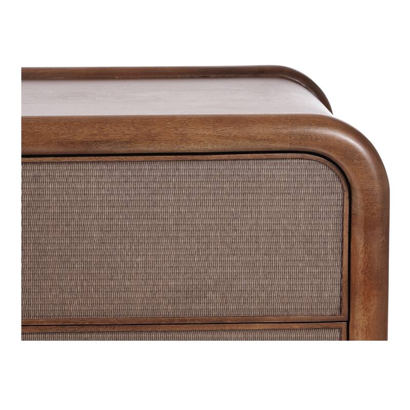 NADAAL STUDIOS West Warm Brown Mango Wood and Tatami-Mat 3-Drawer Dresser