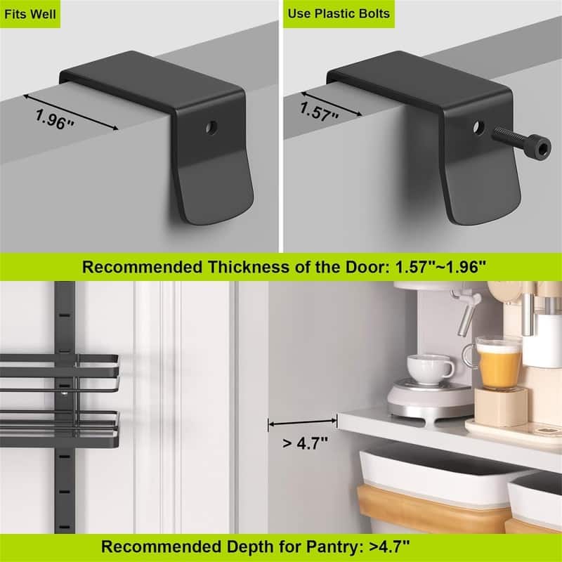 8-Tier Over the Door Pantry Organizer and Storage - 5.1"D x 15.7"W x 64.17"H