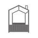 preview thumbnail 9 of 14, Full Velvet House Bed with Wood Frame & Roof