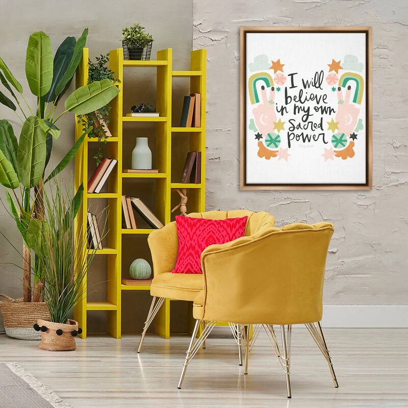 Stupell Empowering Sacred Power Sentiment Framed Floater Canvas Wall Art Design By Mandy Ford Art + Illustration
