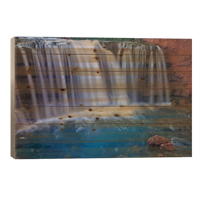 Rock Falls, Havasu Canyon, Arizona Print On Wood by Tim Fitzharris - Multi-Color - 18x26x1.5