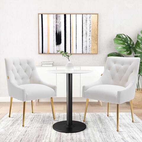 Clihome Tufted Velvet Upholstered Side Chair (Set of 2)