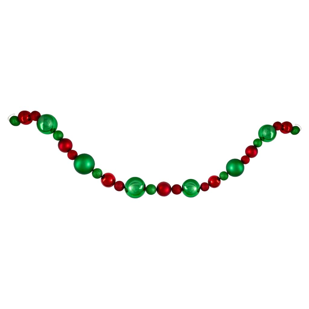 6' 3-Finish Shatterproof Ball Christmas Garland