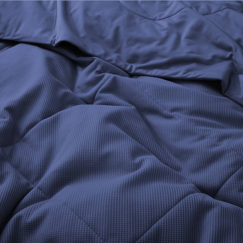 Lightweight Breathable Cooling Waffle Reversible Summer Blanket, Dual-side Cool Touch Comforter