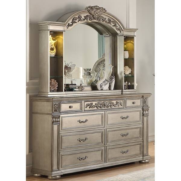 platinum silver dresser Ravello Silver Dresser & Mirror