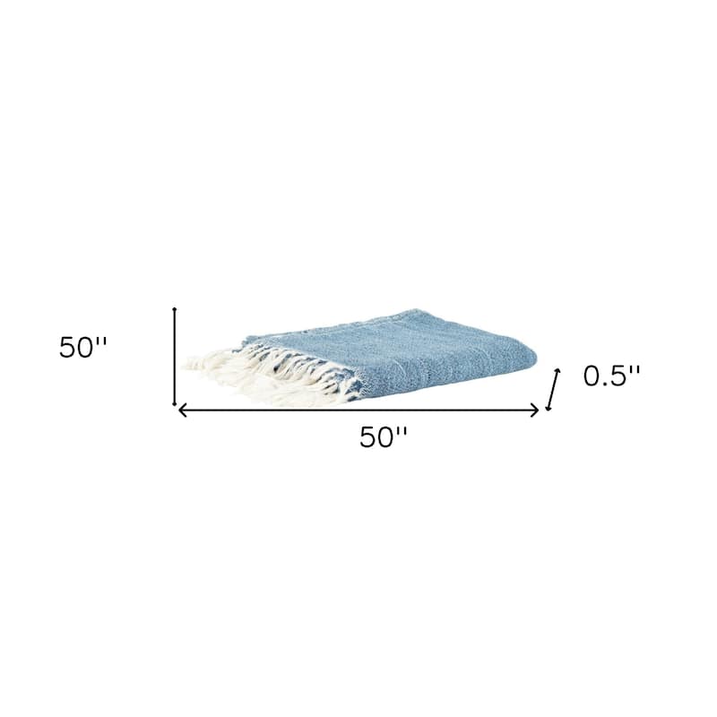HomeRoots Blue Woven 100% Poly Pet Throw Blanket