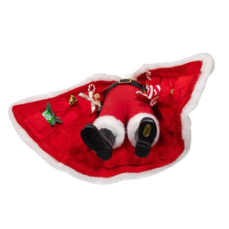 Kurt Adler 10.5-Inch Fabriche Santa with Gifts in Pocket.