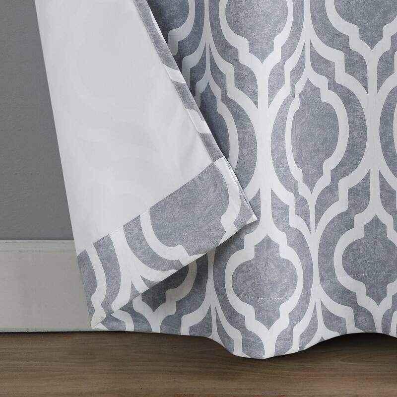 Sun Zero Eldon Trellis Print Blackout Grommet 1-Piece Curtain Panel, Single Panel