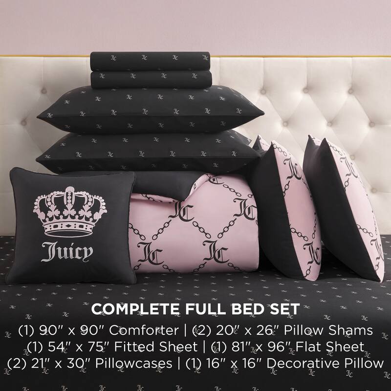 Juicy Couture Link Printed Bed-in-a-Bag Comforter Set
