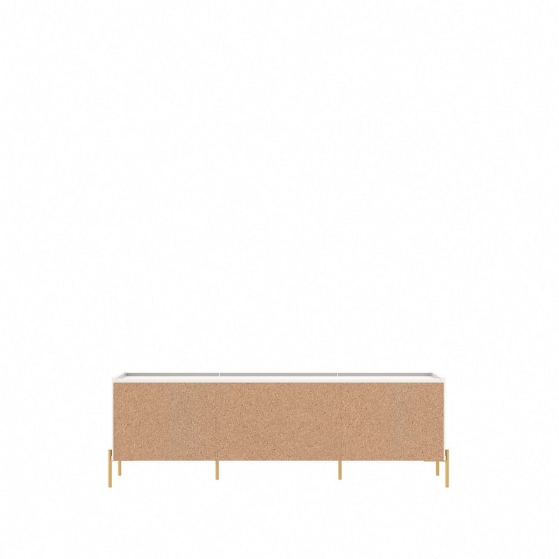Manhattan Comfort Jasper 72.91 In. Gold Leg Media Cabinet Console