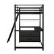 preview thumbnail 11 of 26, Twin Size Metal&Wood Loft Bed with Desk and Shelves, Two Built-in Drawers