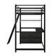 preview thumbnail 25 of 25, Twin Size Metal Wood Loft Bed with Desk and Shelves, Two Built-in Drawers