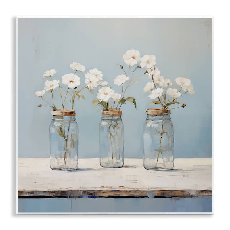 Stupell Country Jar Bouquet Trio Wall Plaque Art Design By Arlington Prints - 12 x 12