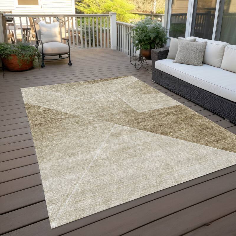 Machine Washable Indoor/ Outdoor Chantille Contemporary Abstract Rug