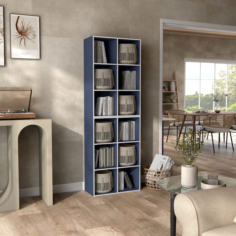 DH BASIC Modern Wood Customizable Stackable Storage Organizer - Cube Shelves, Drawer Cabinet, Bookcase with Doors by Denhour