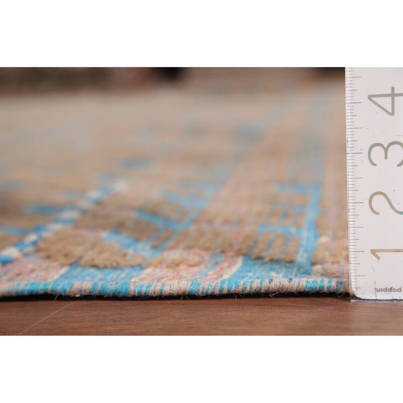 All-Over Striped Moroccan Oriental Area Rug Handmade Wool Carpet - 8'10" x 12'7"