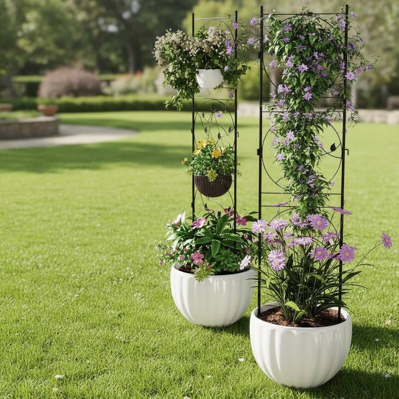 71.6 Inch Tall Metal Lattice Panels, No Dig Dog Fence