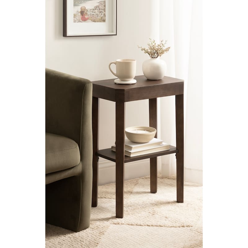 Kate and Laurel Talcott Wood Side Table - 16x10x25 - Mocha