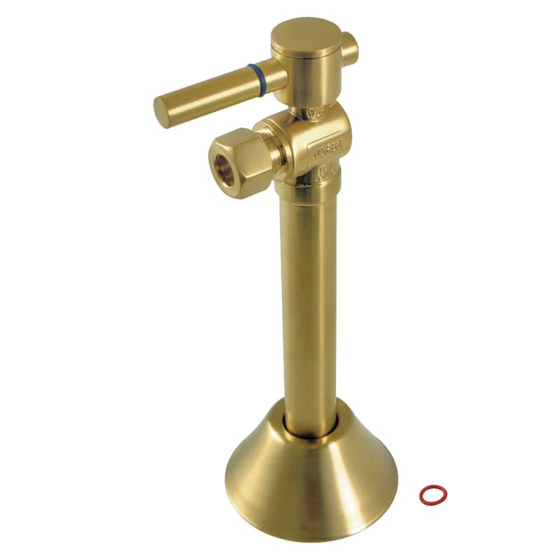 Kingston Brass Vintage 1/2" Sweat x 3/8" OD Comp Angle Shut-Off Valve with 5" Extension - Brushed Brass