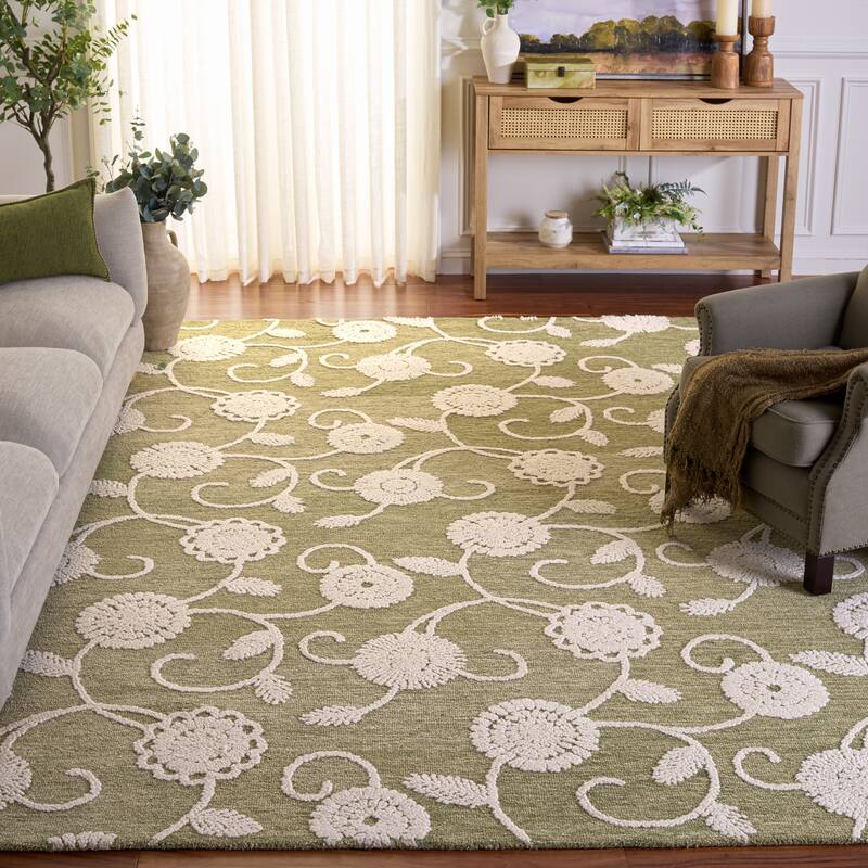 SAFAVIEH Handmade Metro Tehilah Wool Rug - 8' x 10' - Green/Ivory