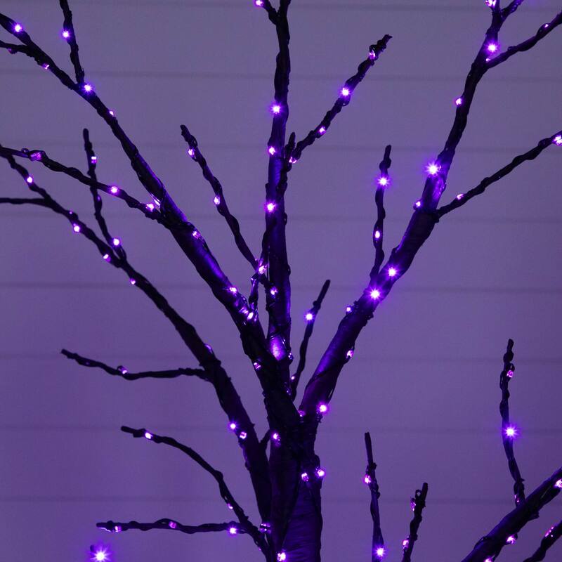 Pre-Lit Twig Halloween Artificial Tree - 6' - Multicolor LED Lights