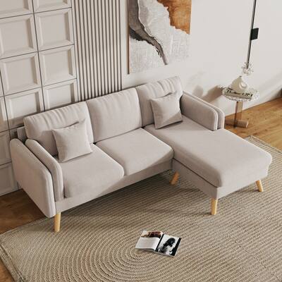 Interchangeable L-Shaped Sofa with Footrests and Double Armrests - 58.30 x 84.60 x 34.60
