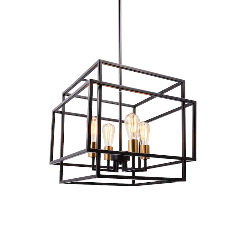CO-Z 64"4-Light Adjustable Open Box Frame Rectangle/Square Pendant Chandelier