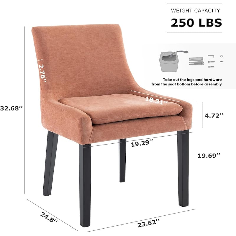 Upholstered Corduroy Accent Side Leisure Chairs with Soild Wood Legs
