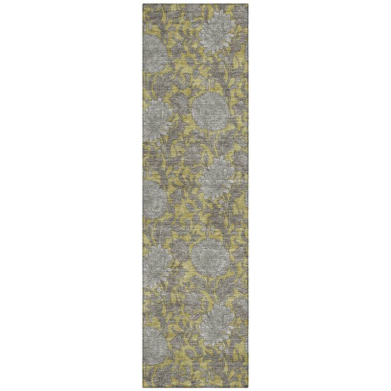 Machine Washable Indoor/ Outdoor Chantille Floral Rug