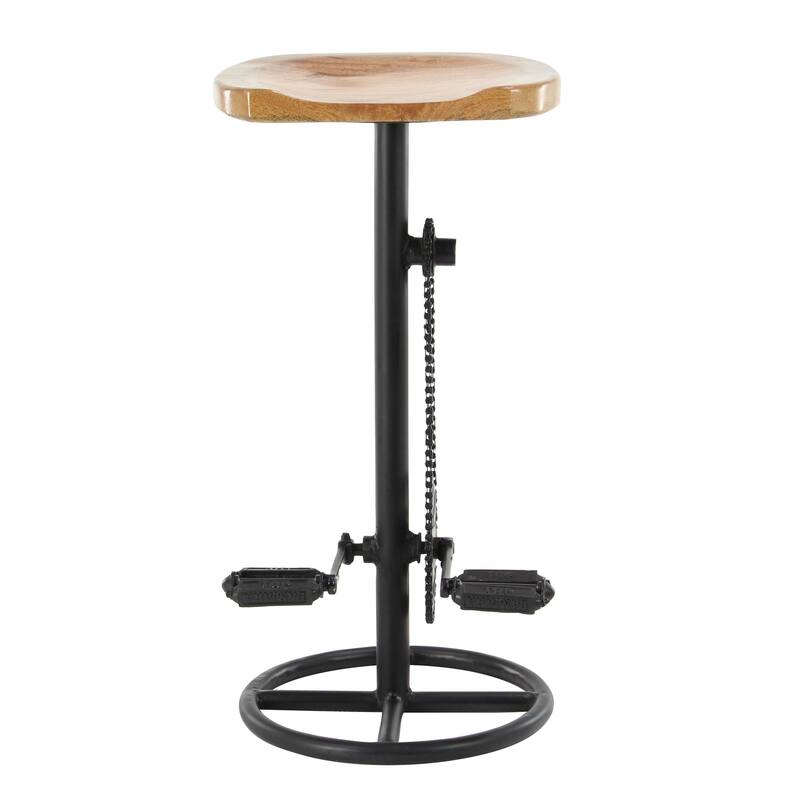 Metal Bike Counter Stool with Pedals - Brown - Roche River Decor