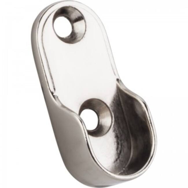 Hardware Resources Open Top Screw In Closet Rod Mounting Bracket for - Satin Nickel