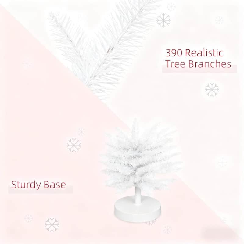 6 Foot Christmas Tree, Slim Xmas Tree with Realistic Branch - White