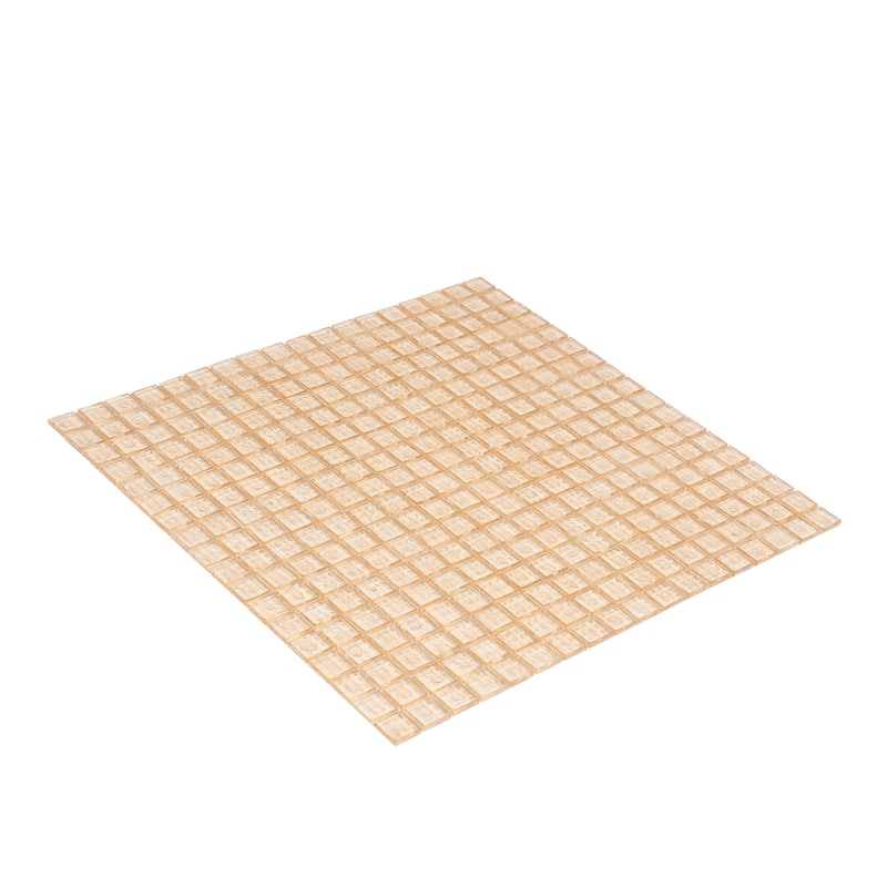 Apollo tile 12" x 12" Skosh Glossy Light Fawn Beige Glass Tile (18.69 sq ft/case) - 20 Pack