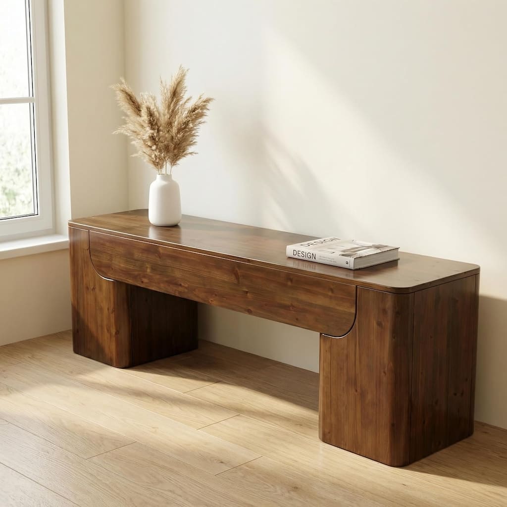 Solid Wood Bench, Entryway Bench, Dining Bench, Farmhouse Bench Seats for Entryway, Hallway, End of Bed