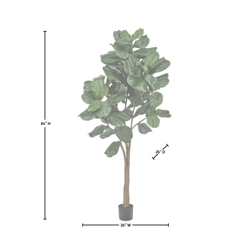 7' Uv Potted Fiddle Leaf Fig Tree