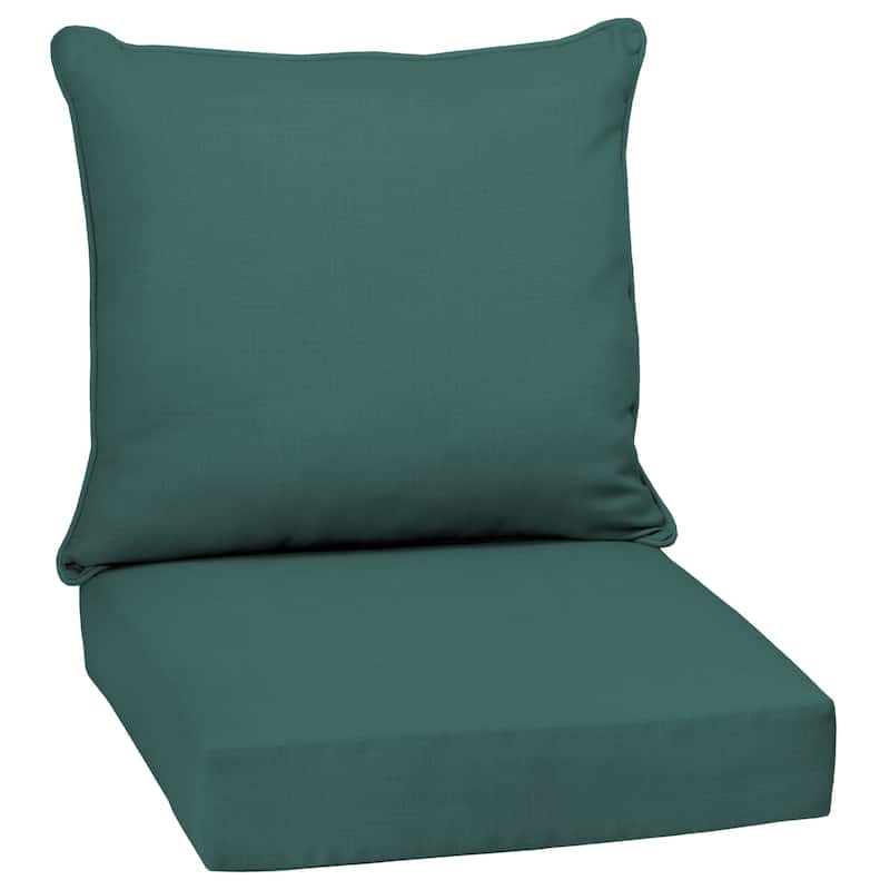 ARDEN Outdoor Deep Seating Cushion Set 24 x 24 - 46.5"L x 24"W - Peacock Blue Green Texture