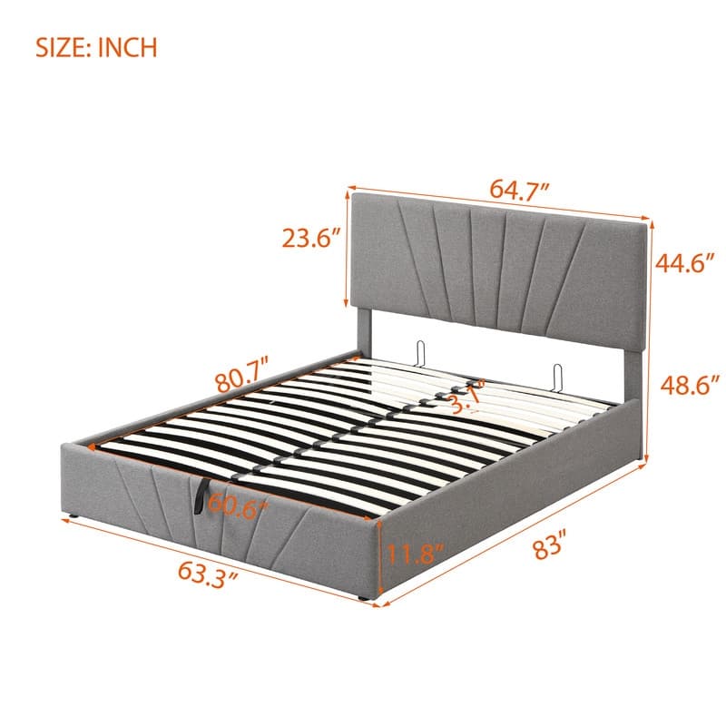 Queen/Full Size Storage Platform Bed