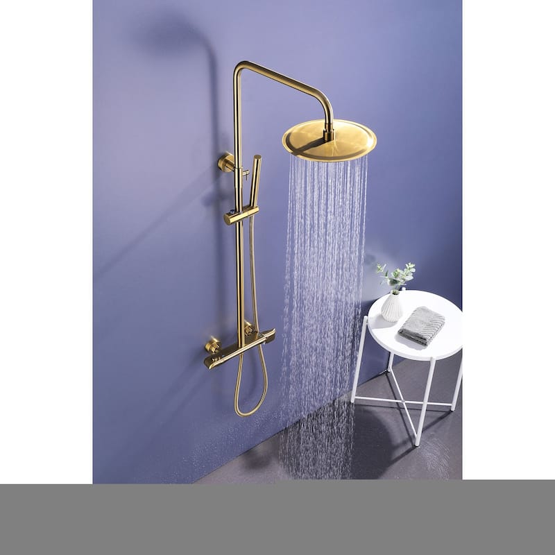 Modern Wall Mounted Thermostatic Bathroom Shower Set with Handheld