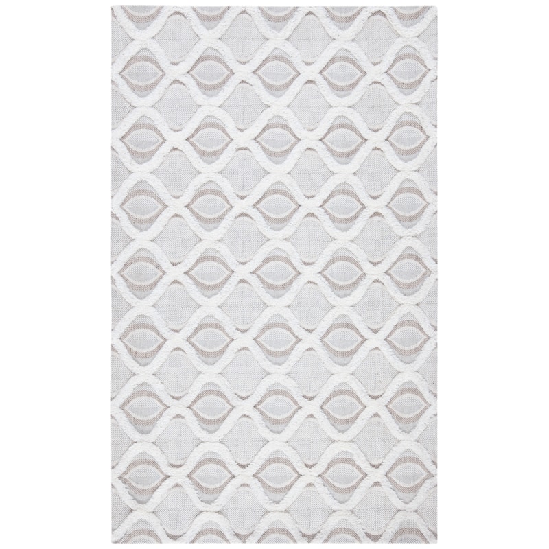 SAFAVIEH Handmade Marbella Edite Modern Polyester Rug - 4' x 6' - Beige/Ivory