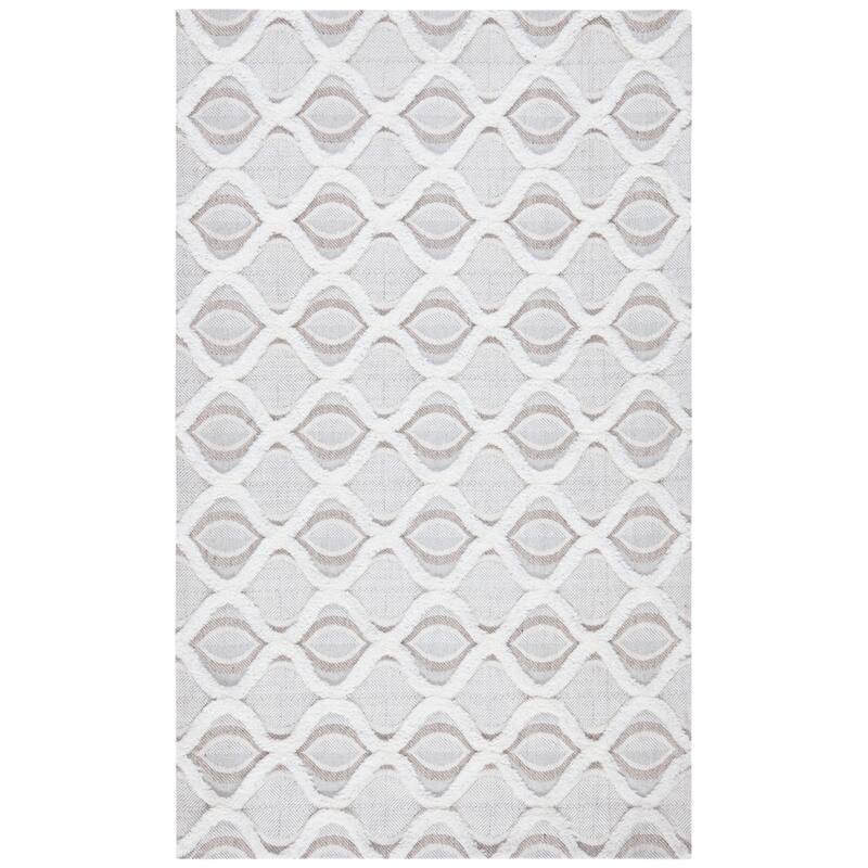 SAFAVIEH Handmade Marbella Tela Modern Polyester Rug - 3' x 5' - Beige/Ivory - Rectangle