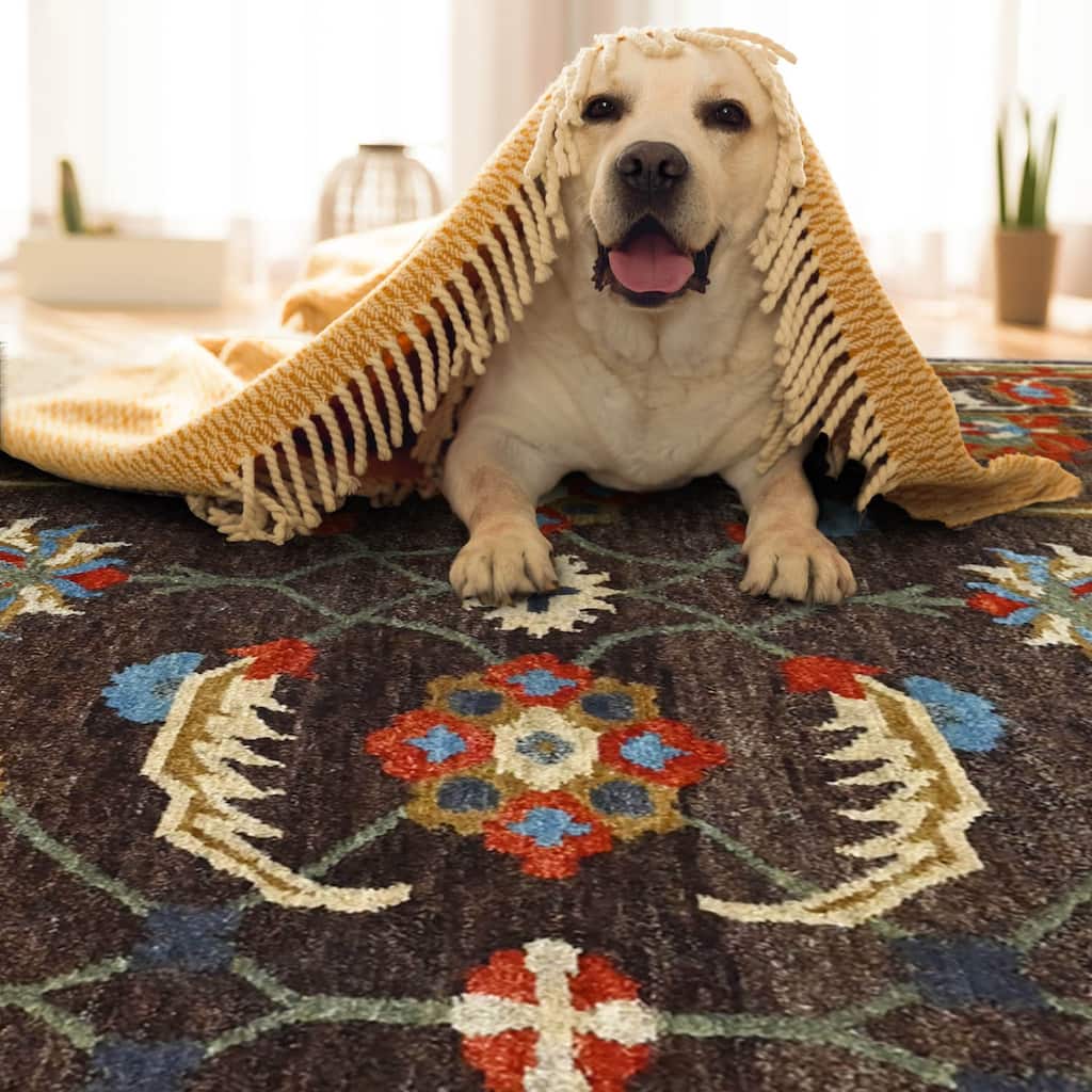 Hand Knotted Arts & Crafts Turkish Oushak Wool Area Rug Graphite - 5' 11'' x 8' 10''