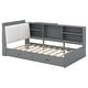 preview thumbnail 9 of 13, Twin Storage Daybed with Upholstered Headboard - Antique Grey