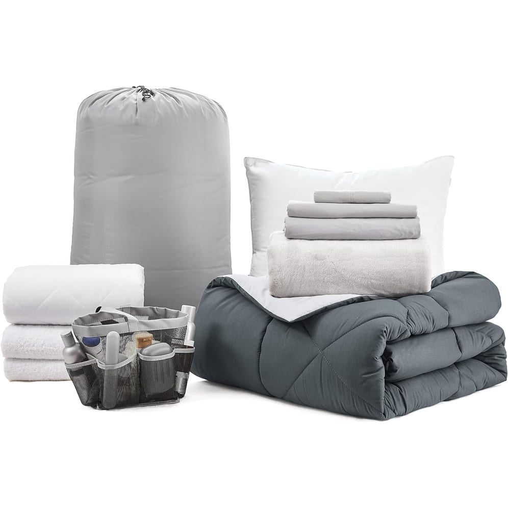College Freshman Dorm Pack - Twin XL Bedding Kit Plus