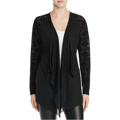 Avec Womens Velvet Cardigan Sweater, Black, Small