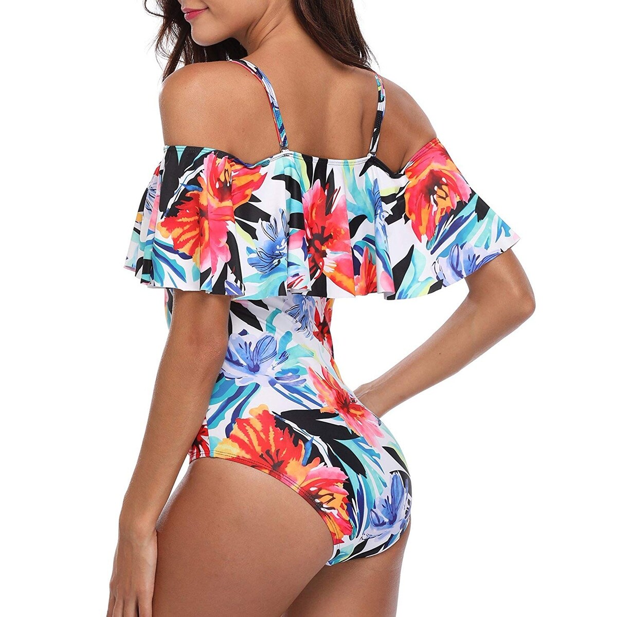 Shop Tempt Me Women S One Piece Retro Ruffle Modest Slimming