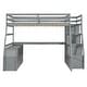 preview thumbnail 5 of 83, Multi-Storage Loft Bed Wood Frame with Cabinet and Desk, Storage Stairs and Safety Guardrail, Trapezoidal Large Space Design